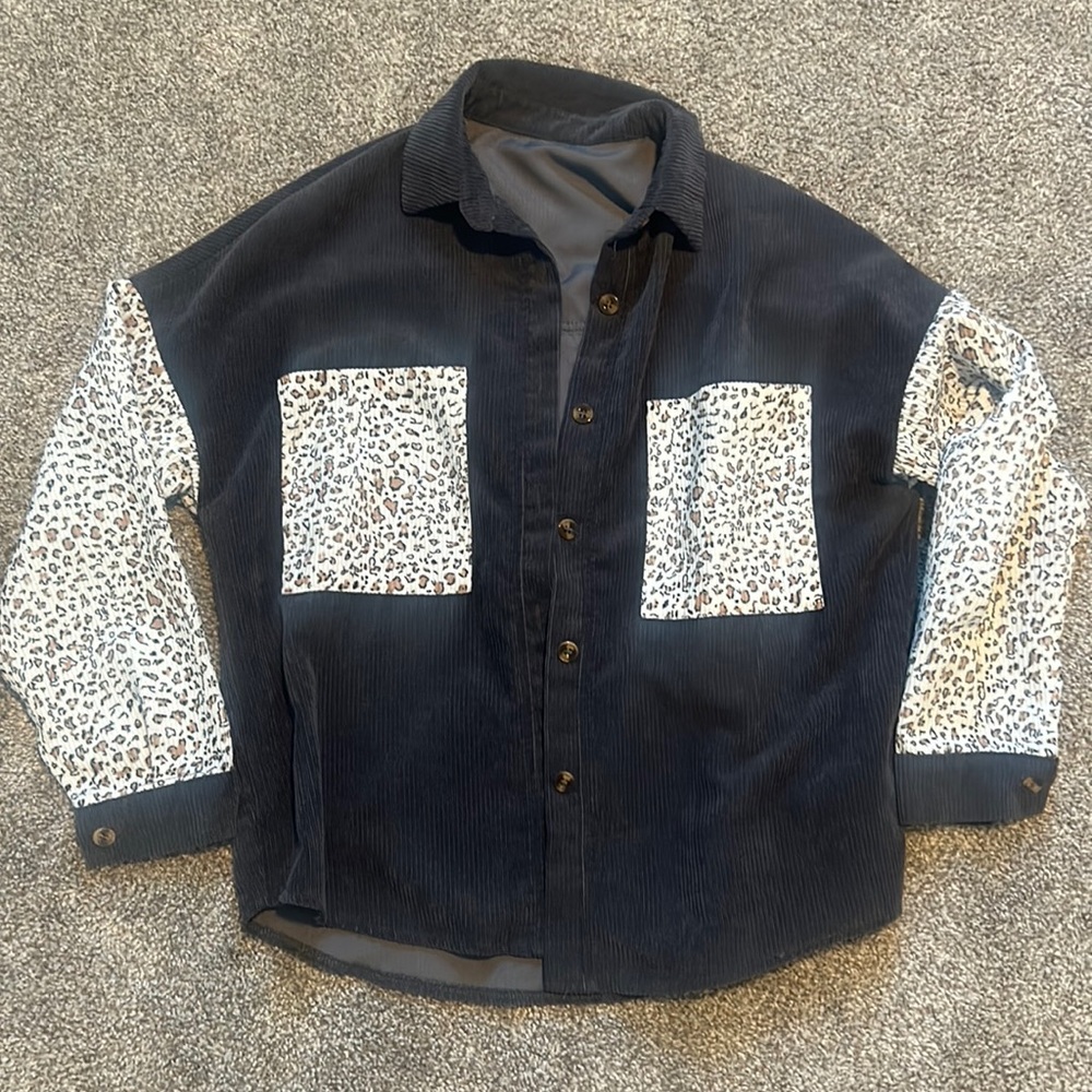 Small SHEIN Leopard and Grey Shacket